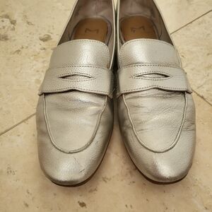 Marc Fisher Metallic Silver Loafers